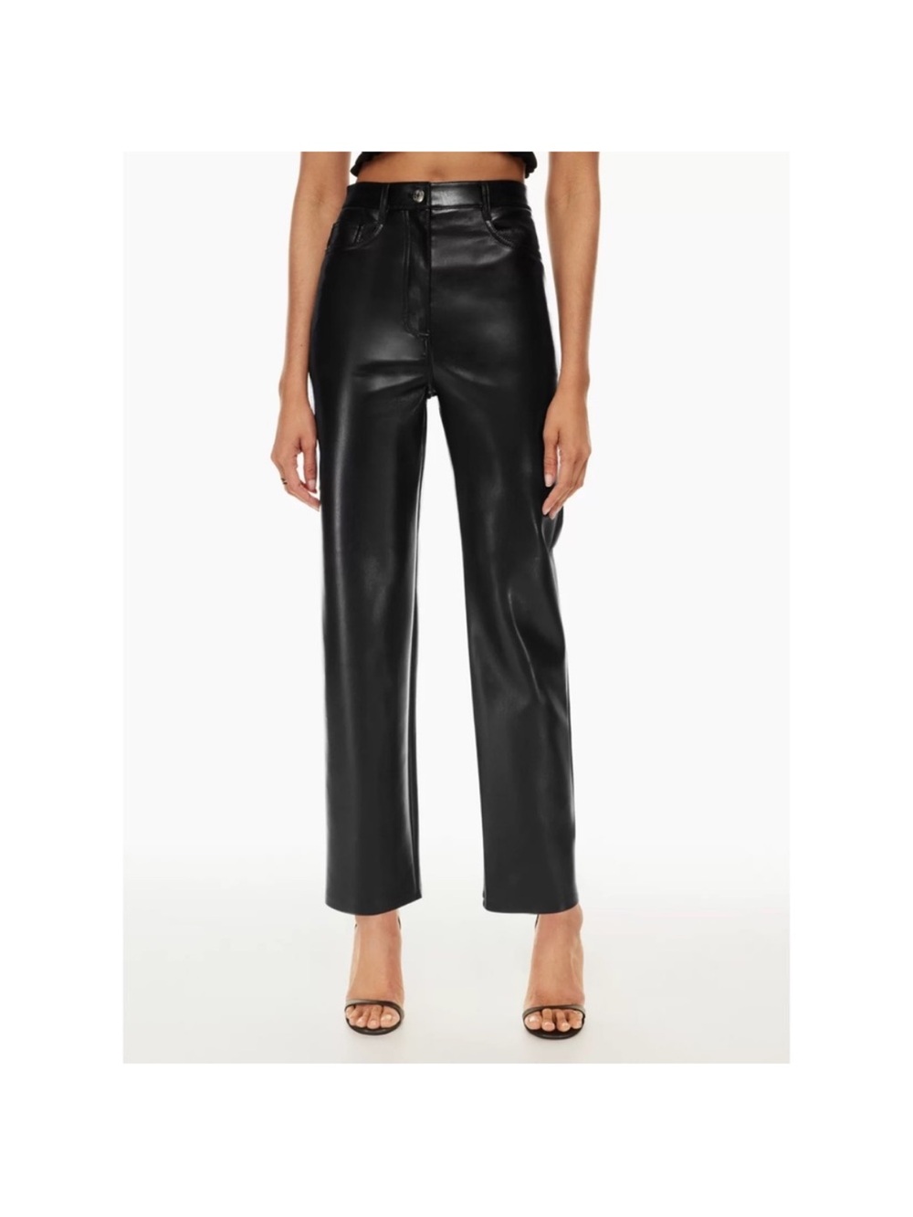 Wilfred artizia Melina Black Faux-Leather Wide-Leg pants